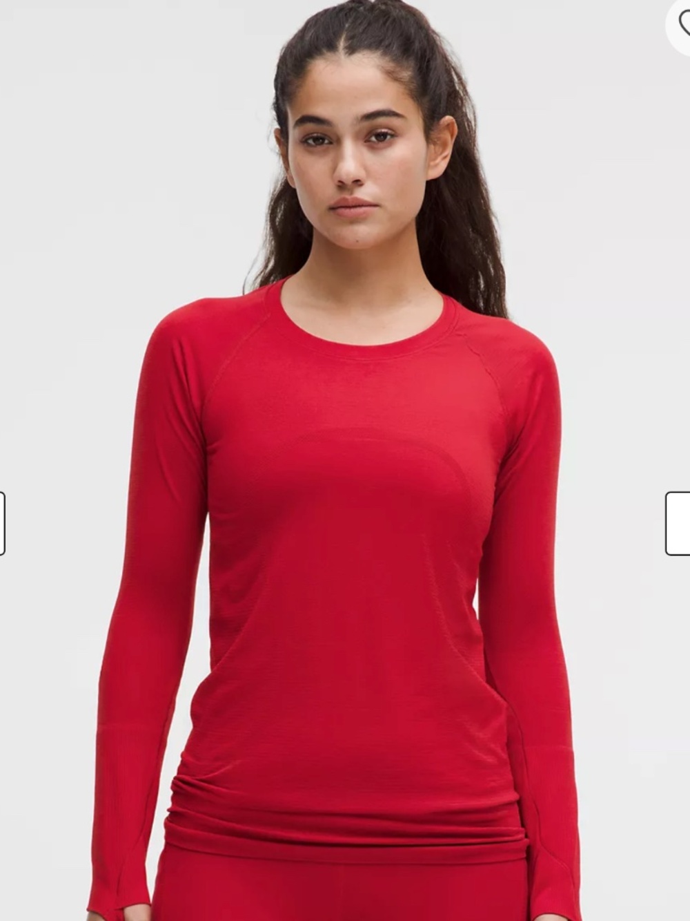 🍋Lululemon Oxford Red Swiftly Tech Long-Sleeve Shirt 2.0 Hip Length, Size 4 - Picture 2 of 4